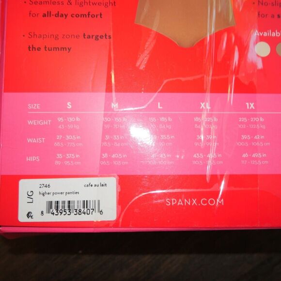 NEW SPANX Higher Power Panties High Waisted Brief Cafe Au Lait Size Large Brown - Picture 8 of 10